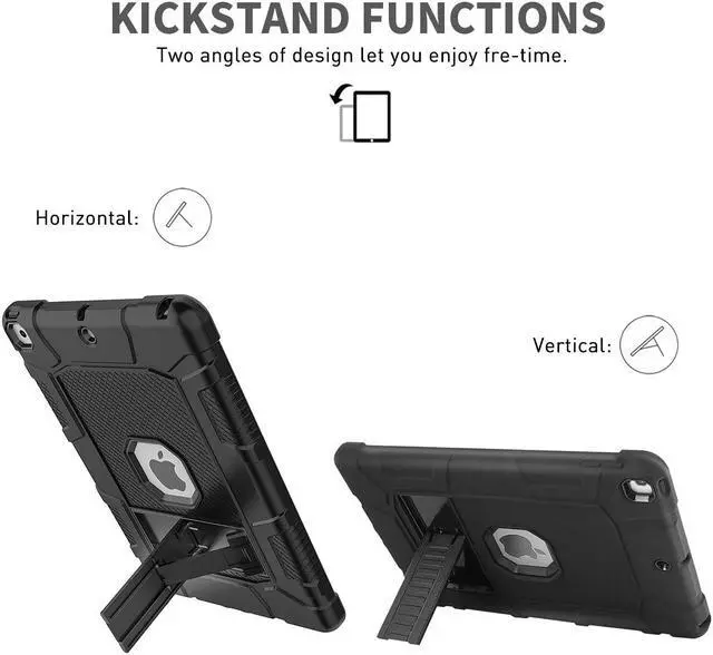 Alt view image 6 of 7 - SZYG For Apple iPad 9th/8th/7th Generation Case 10.2 inch Hybrid Shockproof Heavy Duty Rugged Stand Case Protective Cover with Screen Protector & Stylus Pencil.