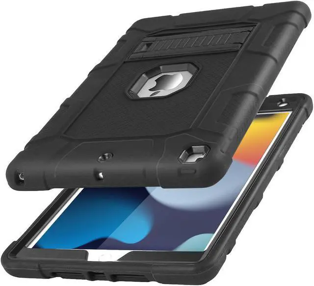 Alt view image 3 of 7 - SZYG For Apple iPad 9th/8th/7th Generation Case 10.2 inch Hybrid Shockproof Heavy Duty Rugged Stand Case Protective Cover with Screen Protector & Stylus Pencil.