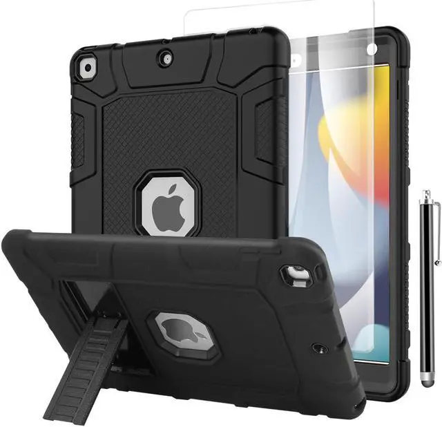 Alt view image 2 of 7 - SZYG For Apple iPad 9th/8th/7th Generation Case 10.2 inch Hybrid Shockproof Heavy Duty Rugged Stand Case Protective Cover with Screen Protector & Stylus Pencil.