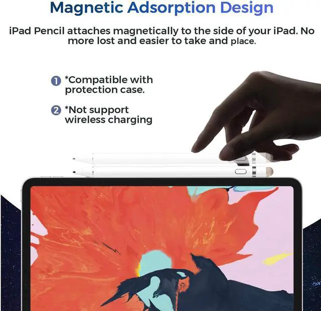 Alt view image 5 of 7 - Stylus Pen for iPad with Palm Rejection, Active Pencil Compatible with (2018-2022) Apple iPad Pro (11/12.9 Inch),iPad Air 3rd/4th/5th Gen,iPad 6/7/8/9th Gen,iPad Mini 5/6th Gen