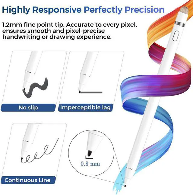 Alt view image 4 of 7 - Stylus Pen for iPad with Palm Rejection, Active Pencil Compatible with (2018-2022) Apple iPad Pro (11/12.9 Inch),iPad Air 3rd/4th/5th Gen,iPad 6/7/8/9th Gen,iPad Mini 5/6th Gen