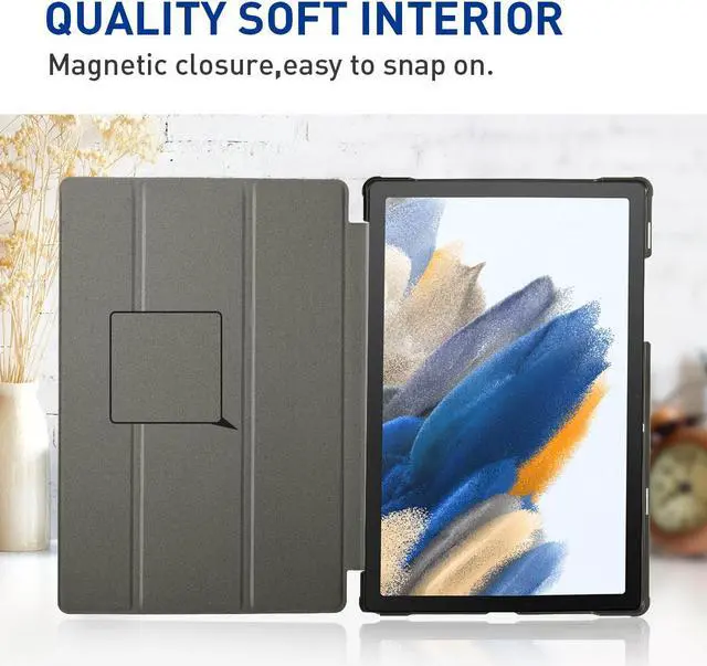 Alt view image 6 of 7 - Case for Samsung Galaxy Tab A8 10.5 inch Case 2022, Premium PU Leather Tri-Fold Stand Smart Cover with Auto Wake/Sleep for Samsung Galaxy A8 10.5 Inch Tablet SM-X200/X205/X207 Black