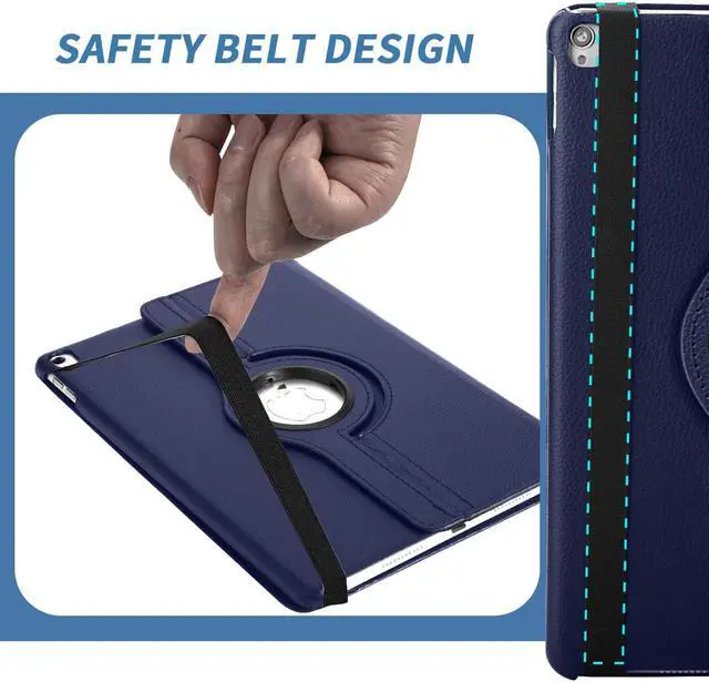 Alt view image 5 of 7 - SZYG iPad 10.2 Case iPad 9th Generation 2021/ iPad 8th Generation 2020/ iPad 7th Generation 2019 Case, 360 Degree Rotating Stand Case Protective Cover with Auto Sleep/Wake Function. Blue