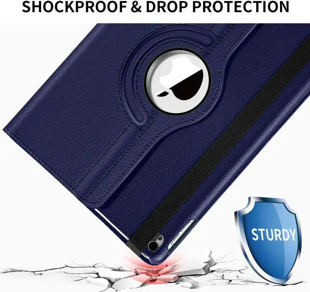 Alt view image 2 of 7 - SZYG iPad 10.2 Case iPad 9th Generation 2021/ iPad 8th Generation 2020/ iPad 7th Generation 2019 Case, 360 Degree Rotating Stand Case Protective Cover with Auto Sleep/Wake Function. Blue