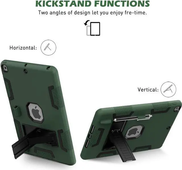 Alt view image 3 of 7 - SZYG iPad 10.2 Case iPad 9th Generation 2021/ iPad 8th Generation 2020/ iPad 7th Generation 2019 Case, Heavy Duty Shockproof Rugged Protective Cover with Built-in Stand.