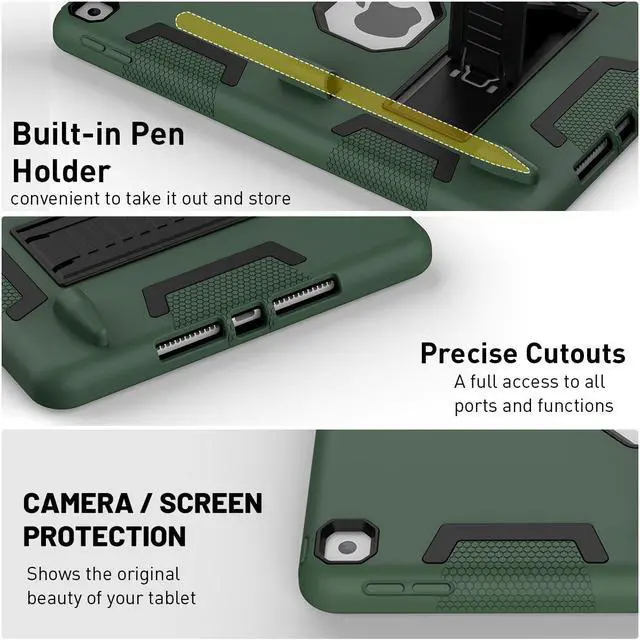 Alt view image 5 of 7 - SZYG iPad 10.2 Case iPad 9th Generation 2021/ iPad 8th Generation 2020/ iPad 7th Generation 2019 Case, Heavy Duty Shockproof Rugged Protective Cover with Built-in Stand.