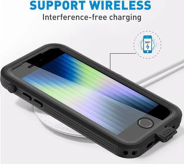 Alt view image 7 of 7 - SZYG iPhone SE 2020/2022 Waterproof Case,iPhone 7/8 Waterproof Case, Built-in Screen Protector Full Body Heavy Duty Shockproof IP68 Waterproof Case for iPhone SE 2022/2020/7/8 4.7 inch