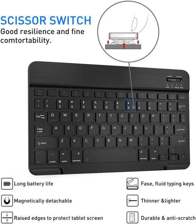 Alt view image 5 of 7 - Keyboard Case for iPad 10.2 Case iPad 9th Generation 2021/ iPad 8th Generation 2020/ iPad 7th Generation 2019 Case, Detachable Wireless Keyboard with Magnetic Protective Cover with Pencil Holder.