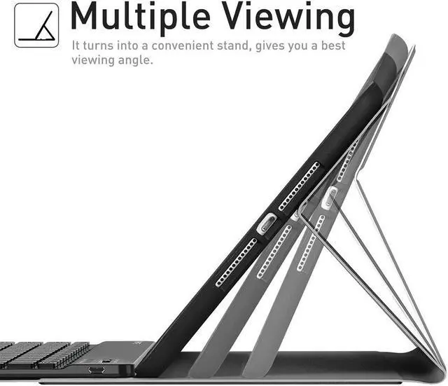 Alt view image 4 of 7 - Keyboard Case for iPad 10.2 Case iPad 9th Generation 2021/ iPad 8th Generation 2020/ iPad 7th Generation 2019 Case, Detachable Wireless Keyboard with Magnetic Protective Cover with Pencil Holder.