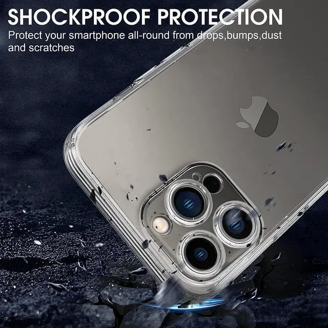 Alt view image 3 of 7 - SZYG for iPhone 14 Pro Max Case Clear Anti-Yellow Slim Soft Silicone TPU Bumper Shockproof Full Body Camera Lens Protective Phone Case.