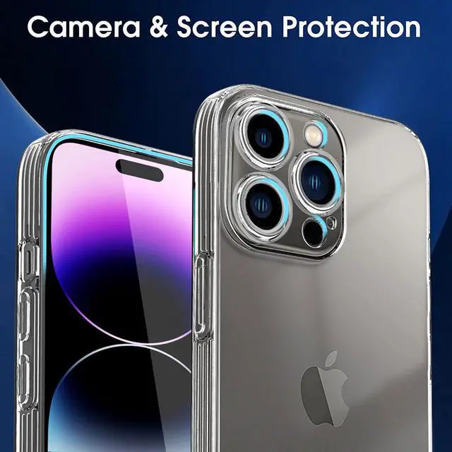 Alt view image 2 of 7 - SZYG for iPhone 14 Pro Max Case Clear Anti-Yellow Slim Soft Silicone TPU Bumper Shockproof Full Body Camera Lens Protective Phone Case.