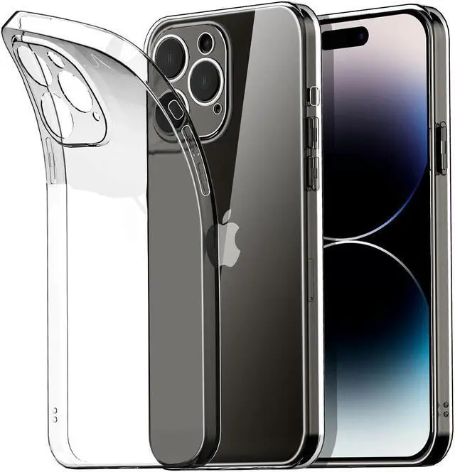 Alt view image 7 of 7 - SZYG for iPhone 14 Pro Max Case Clear Anti-Yellow Slim Soft Silicone TPU Bumper Shockproof Full Body Camera Lens Protective Phone Case.