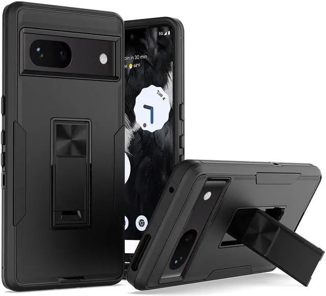 Main image of SZYG for Google Pixel 7 Case Military Drop Proof Protection Rugged Heavy Duty Shockproof Protective Cover with Kickstand Car Mount. Black