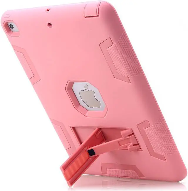 Alt view image 4 of 7 - SZYG for iPad 5th/6th Generation Case 2018/2017, iPad 9.7 inch Case Heavy Duty Shockproof Rugged Drop Protection Cover with Kickstand for iPad 5 6 Gen 9.7''. Rose Gold