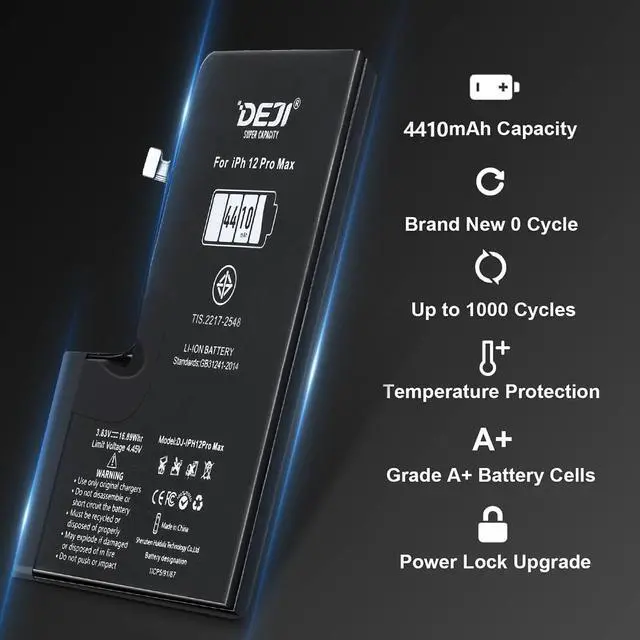 Alt view image 3 of 7 - Replacement Battery for iPhone 12 Pro Max, High Capacity 4410mAh Replacement Battery for Apple iPhone 12 Pro Max with Full Remove Tool Kit Adhesive and Instruction-3 Years Warranty.