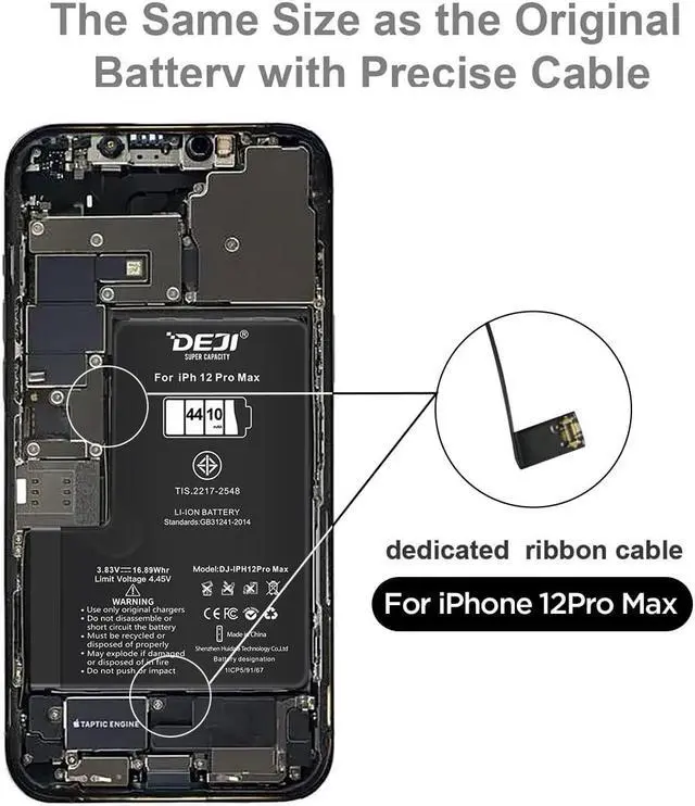 Alt view image 4 of 7 - Replacement Battery for iPhone 12 Pro Max, High Capacity 4410mAh Replacement Battery for Apple iPhone 12 Pro Max with Full Remove Tool Kit Adhesive and Instruction-3 Years Warranty.