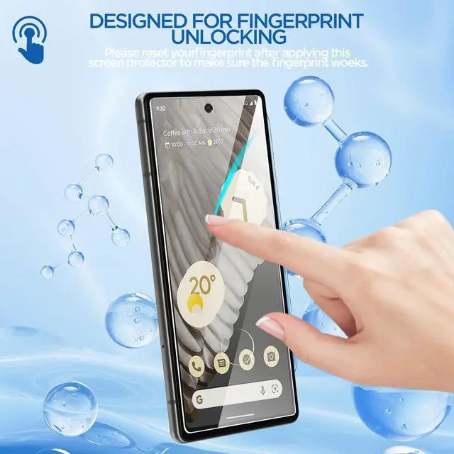 Alt view image 4 of 7 - SZYG [2Pack] Glass Screen Protector for Google Pixel 7 Pro, 9H Tempered Glass, Ultrasonic Fingerprint Compatible,HD Clear Case Friendly for Google Pixel 7 Pro 5G Glass Screen Protector.