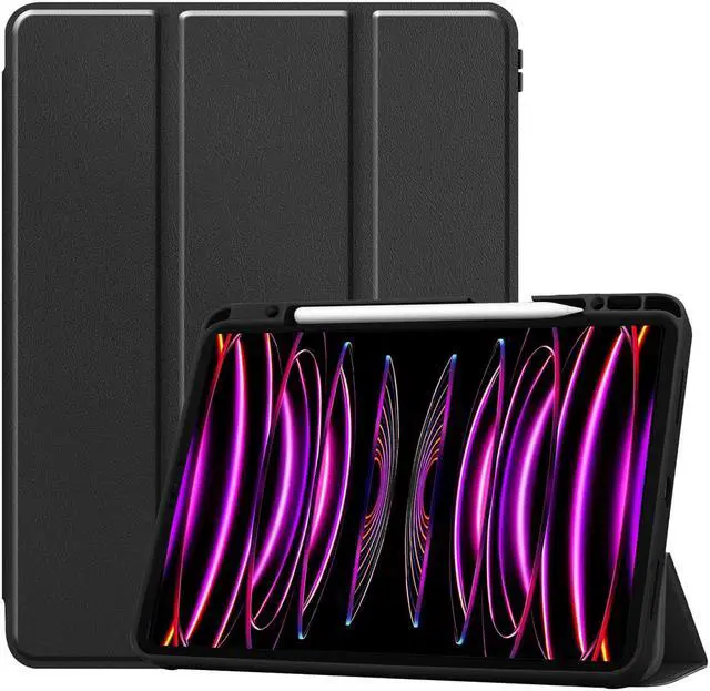 Main image of iPad Pro 12.9 Inch Case 2022/2021/2020(6th/5th/4th Gen) with Pencil Holder Trifold Stand Smart Protective Cover for iPad Pro 12.9" 6th/5th/4th Generation.