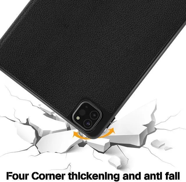 Alt view image 7 of 7 - iPad Pro 12.9 Inch Case 2022/2021/2020(6th/5th/4th Gen) with Pencil Holder Trifold Stand Smart Protective Cover for iPad Pro 12.9" 6th/5th/4th Generation.