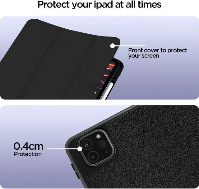 Alt view image 6 of 7 - iPad Pro 12.9 Inch Case 2022/2021/2020(6th/5th/4th Gen) with Pencil Holder Trifold Stand Smart Protective Cover for iPad Pro 12.9" 6th/5th/4th Generation.