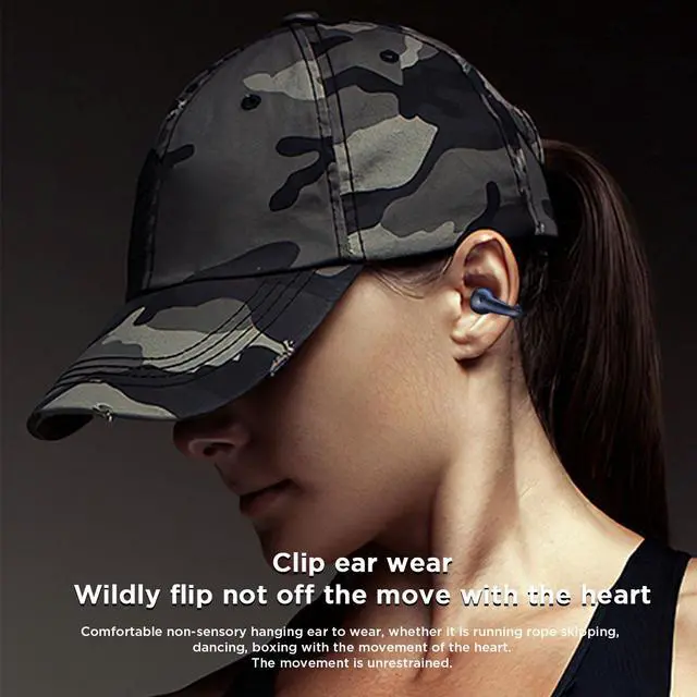 Alt view image 4 of 7 - 2023 Wireless Ear Clip Bone Conduction Headphones Bluetooth 5.3 Open Ear Headphones Waterproof Sport Running Earring Earphones Built-in Mic Headset.