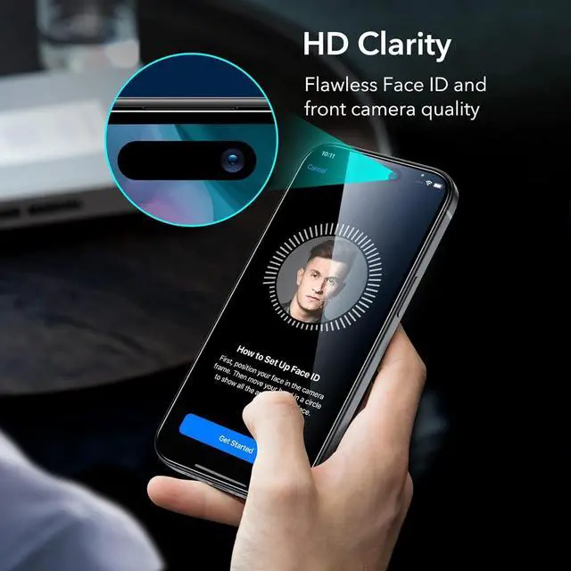 Alt view image 5 of 7 - SZYG for iPhone 15 Pro Tempered Glass Screen Protector [2-Pack] HD Clear, 9H Hardness, No Bubbles, Case Friendly.