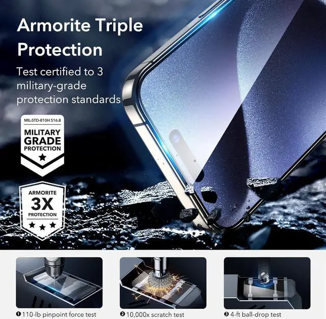 Alt view image 7 of 7 - SZYG for iPhone 15 Pro Tempered Glass Screen Protector [2-Pack] HD Clear, 9H Hardness, No Bubbles, Case Friendly.