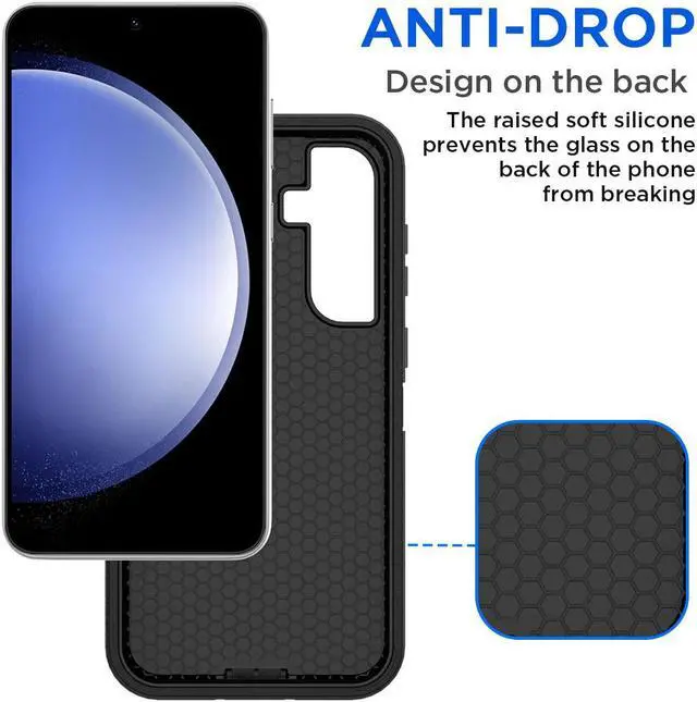 Alt view image 4 of 7 - SZYG for Samsung Galaxy S23 FE 5G Case, Heavy Duty Shockproof Dropproof Rugged Protective Phone Case 3-Layer Protection Anti-dust Durable Cover for Samsung Galaxy S23 FE 2023 6.4 inch.