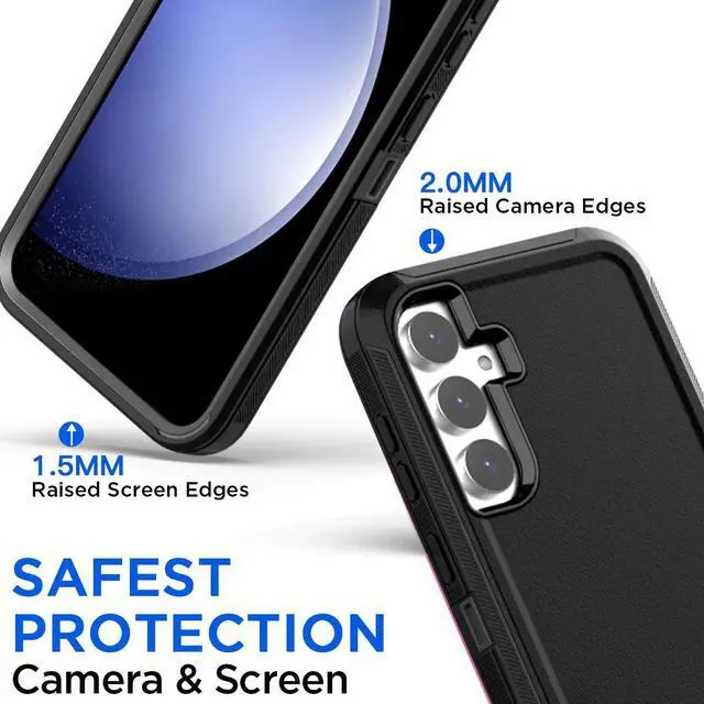 Alt view image 2 of 7 - SZYG for Samsung Galaxy S23 FE 5G Case, Heavy Duty Shockproof Dropproof Rugged Protective Phone Case 3-Layer Protection Anti-dust Durable Cover for Samsung Galaxy S23 FE 2023 6.4 inch.