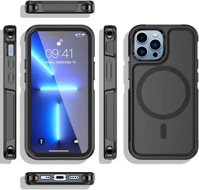 Alt view image 7 of 7 - SZYG for iPhone 13 Pro Max Case, Compatible with MagSafe, Heavy Duty Shockproof Rugged Military-Grade Protection, Magnetic Phone Case for iPhone 13 Pro Max 6.7 Inch 2021.