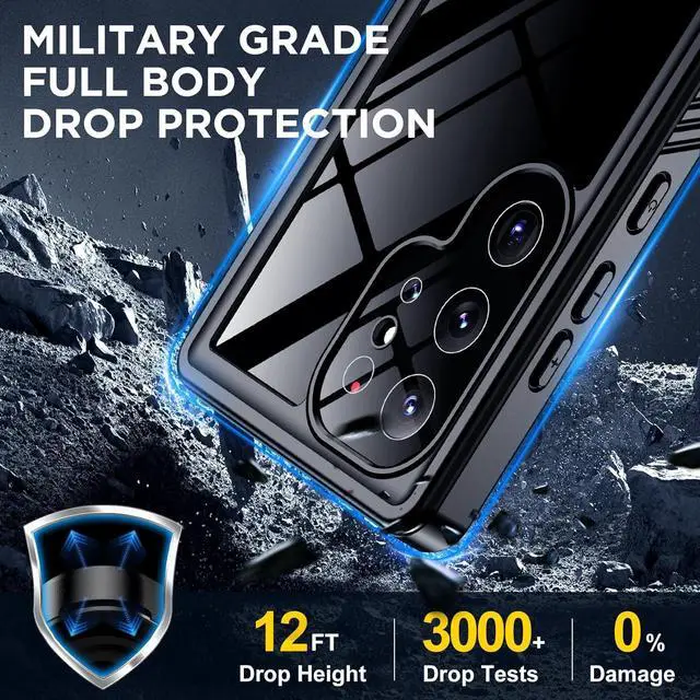 Alt view image 3 of 7 - SZYG for Samsung Galaxy S24 Ultra Case Waterproof, Built-in Screen Protector Full Protection IP68 Underwater Dustproof Heavy Duty Shockproof Anti-Scratched Rugged Case for Galaxy S24 Ultra 6.8''.