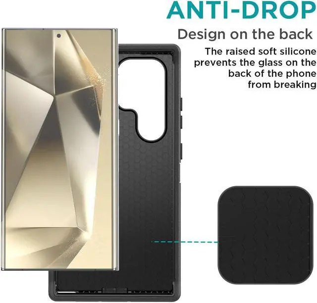 Alt view image 4 of 7 - SZYG for Samsung Galaxy S24 Ultra Case Heavy Duty 3-Layers Military Grade Drop Proof Protection Shockproof Rugged Phone Case for S24 Ultra 5G 6.8".