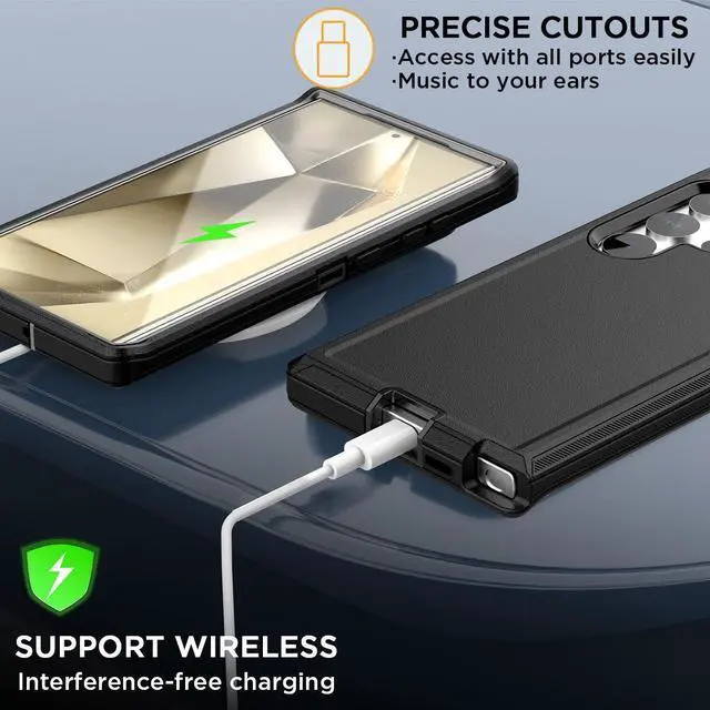 Alt view image 7 of 7 - SZYG for Samsung Galaxy S24 Ultra Case Heavy Duty 3-Layers Military Grade Drop Proof Protection Shockproof Rugged Phone Case for S24 Ultra 5G 6.8".