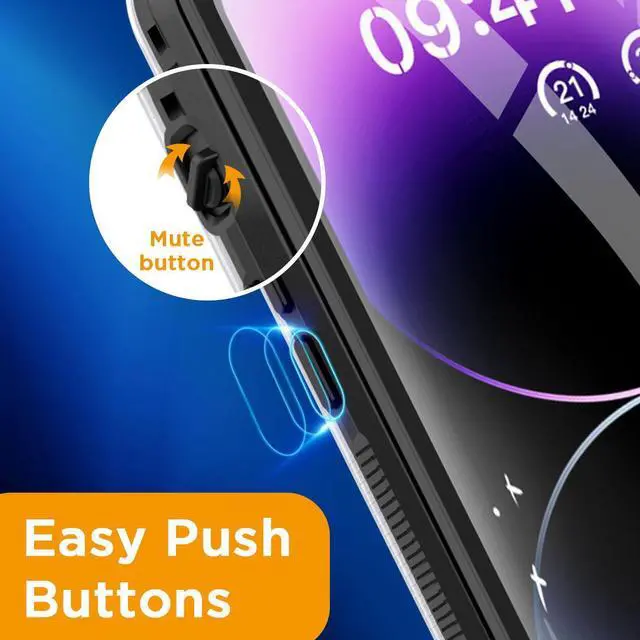 Alt view image 4 of 7 - Self-Check Waterproof Phone Case for iPhone 14, 98ft Underwater Touchscreen WaterProof Dustproof Snowproof Diving Phone Case Built-in Screen Protector for Shower, Bike, Snorkeling iPhone 14
