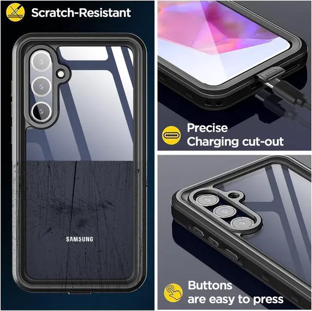 Alt view image 6 of 7 - SZYG for Samsung Galaxy A35 5G Case Waterproof Dustproof, Built-in Screen Protector, IP68 Underwater Full Body Shockproof Rugged Protective Cover for Samsung A35 5G 6.6 inch.