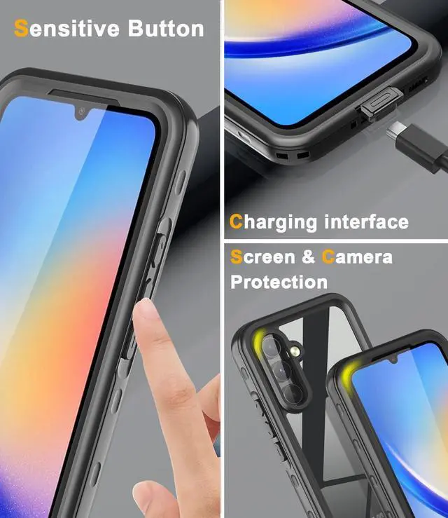 Alt view image 5 of 7 - SZYG for Samsung Galaxy A54 5G Case Waterproof Dustproof, Built-in Screen Protector, Rugged Full Body IPX8 Underwater Shockproof Protective Cover for Galaxy A54 5G.