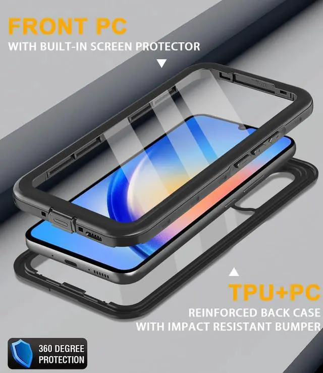 Alt view image 6 of 7 - SZYG for Samsung Galaxy A54 5G Case Waterproof Dustproof, Built-in Screen Protector, Rugged Full Body IPX8 Underwater Shockproof Protective Cover for Galaxy A54 5G.