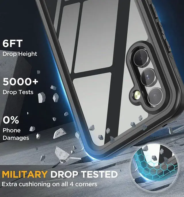 Alt view image 3 of 7 - SZYG for Samsung Galaxy A54 5G Case Waterproof Dustproof, Built-in Screen Protector, Rugged Full Body IPX8 Underwater Shockproof Protective Cover for Galaxy A54 5G.
