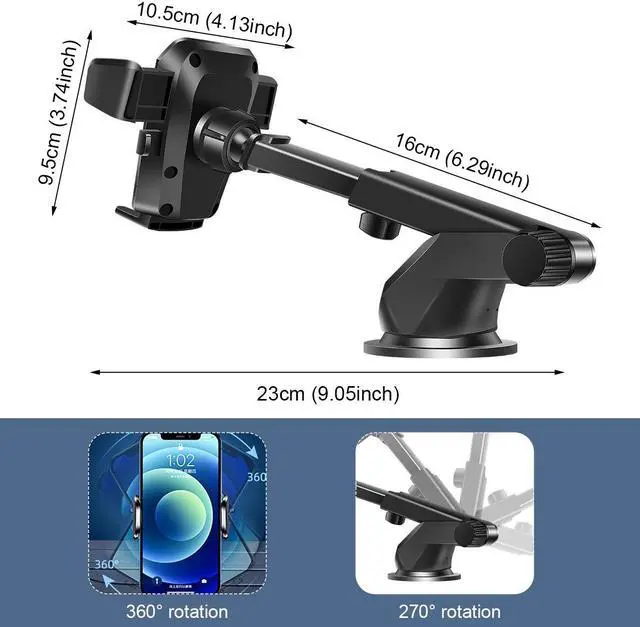 Alt view image 7 of 7 - SZYG Car Phone Holder Mount for Car Windshield Dashboard Phone Mount for iPhone 16 15 14 13 12 Pro Max Samsung Galaxy S25 S24 S23 S22 S21 Ultra Universal All Cell Phones