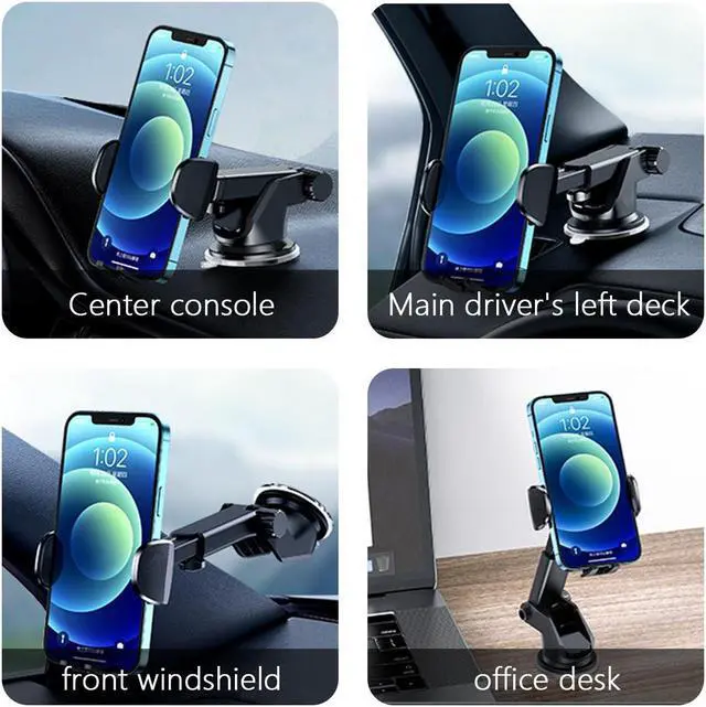 Alt view image 2 of 7 - SZYG Car Phone Holder Mount for Car Windshield Dashboard Phone Mount for iPhone 16 15 14 13 12 Pro Max Samsung Galaxy S25 S24 S23 S22 S21 Ultra Universal All Cell Phones