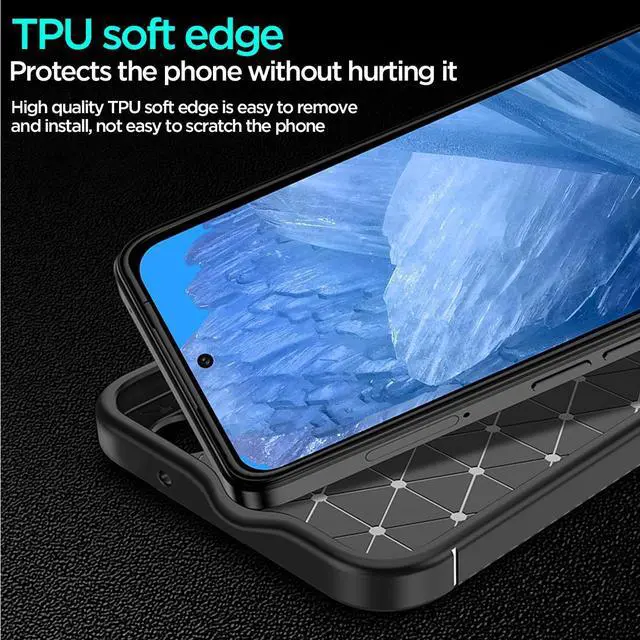 Alt view image 3 of 7 - SZYG for Google Pixel 8a Case, Carbon Fiber Texture Shockproof Ultra-Thin Anti-Scratch Protective Cover for Google Pixel 8a 5G.