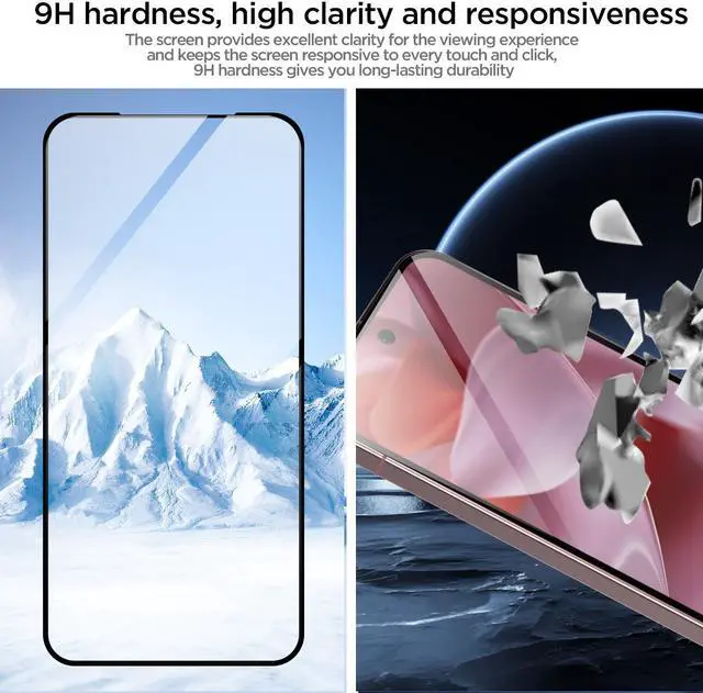 Alt view image 4 of 7 - SZYG for Google Pixel 9 Tempered Glass Screen Protector & Camera Lens Protector [2-Pack], 9H Hardness, Support Fingerprint Unlock, Bubble-Free for Pixel 9 (6.3") 2024