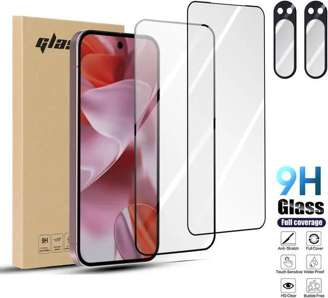 Main image of SZYG for Google Pixel 9 Tempered Glass Screen Protector & Camera Lens Protector [2-Pack], 9H Hardness, Support Fingerprint Unlock, Bubble-Free for Pixel 9 (6.3") 2024