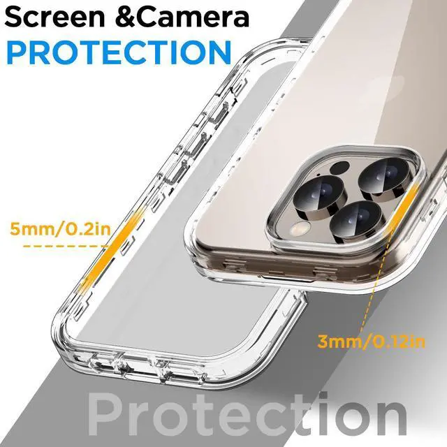 Alt view image 3 of 7 - SZYG for iPhone 16 Pro Max Clear Case Military Grade Drop Protection Heavy Duty Shockproof Rugged 3-Layer Tough Durable Protective Cover for iPhone 16 Pro Max (6.9")