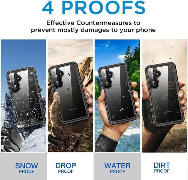 Alt view image 5 of 7 - SZYG for Samsung Galaxy S24 FE Case Waterproof Built-in Screen Protector] [IP68 Underwater] Full Body Military Grade Drop Protection Heavy Duty Shockproof Rugged Protective Cover.