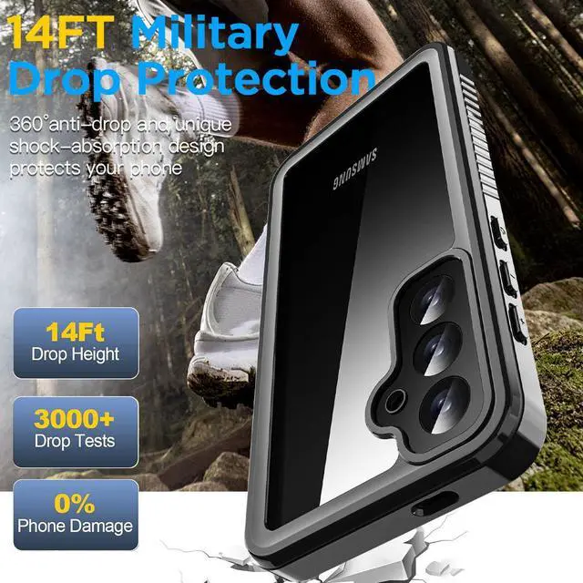 Alt view image 4 of 7 - SZYG for Samsung Galaxy S24 FE Case Waterproof Built-in Screen Protector] [IP68 Underwater] Full Body Military Grade Drop Protection Heavy Duty Shockproof Rugged Protective Cover.