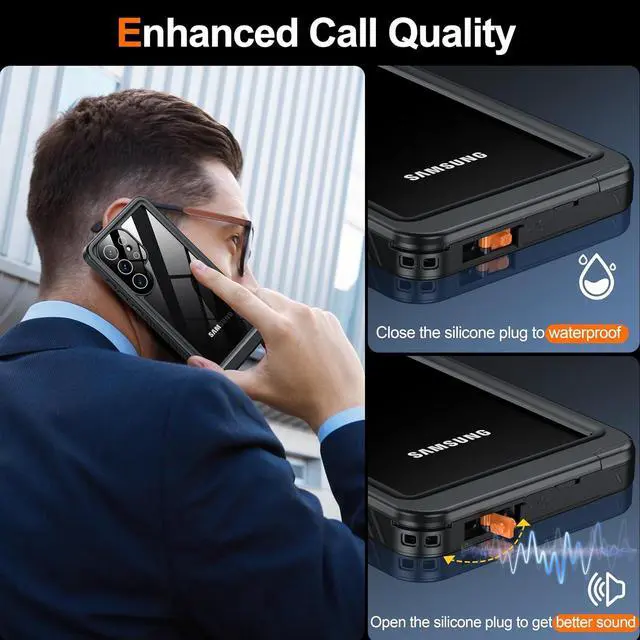 Alt view image 6 of 7 - SZYG For Samsung Galaxy S25 Ultra Waterproof Case, with Built in Screen Protector, 360° Full Body Protective Military Shockproof Dropproof Dustproof IP68 Underwater Protective Cover.