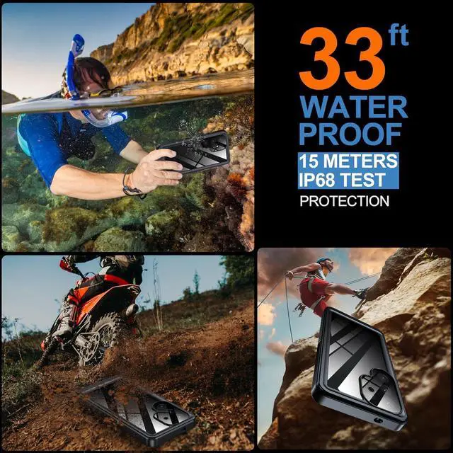 Alt view image 5 of 7 - SZYG For Samsung Galaxy S25 Ultra Waterproof Case, with Built in Screen Protector, 360° Full Body Protective Military Shockproof Dropproof Dustproof IP68 Underwater Protective Cover.