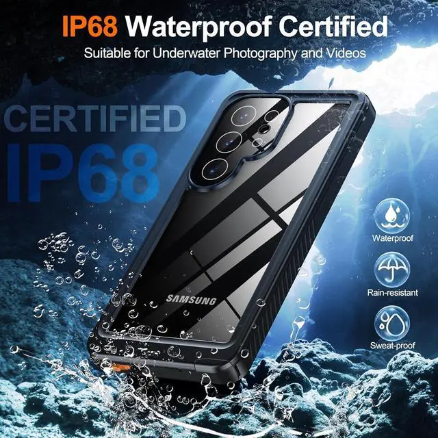 Alt view image 2 of 7 - SZYG For Samsung Galaxy S25 Ultra Waterproof Case, with Built in Screen Protector, 360° Full Body Protective Military Shockproof Dropproof Dustproof IP68 Underwater Protective Cover.