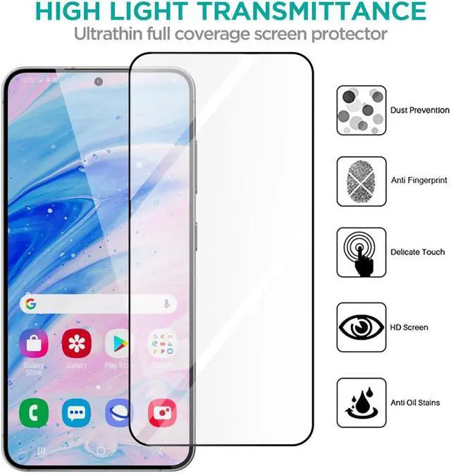 Alt view image 2 of 7 - SZYG [2-Pack] For Samsung Galaxy S25 Plus Tempered Glass Screen Protector, 9H Hardness, Fingerprint Unlock, HD Clear, Case Friendly, Anti-Scratch. Galaxy S25+
